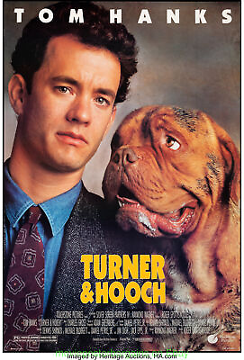 #ad TURNER AND HOOCH MOVIE POSTER DS 27x40 TOM HANKS $44.00