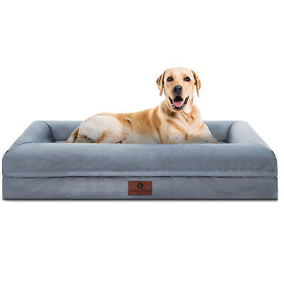 #ad X Large Dog Bed Orthopedic Foam Soft Pet Mattress 42x30x8inch w Bolster amp; Cover $40.75