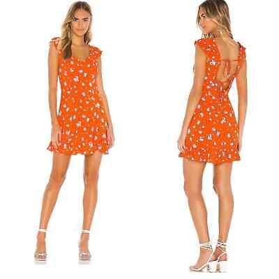 #ad Revolve Free People Like A Lady Mini Dress Orange Fruit Floral Size Large $49.00