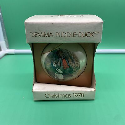 #ad Schmid Vintage “Jemima Puddle Duck 1978” Glass Ornament NIB $12.99
