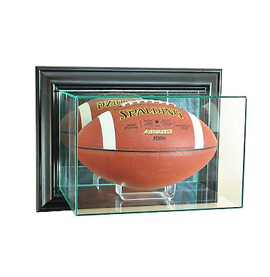 #ad New Wall Mounted Football Display Case GLASS UV Black Molding FREE SHIPPING $108.12