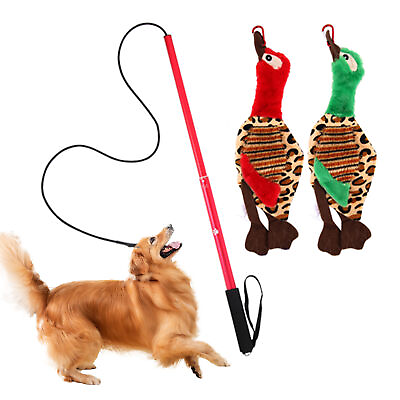 #ad Interactive Flirt Pole Toy Puppy Wand Rope to Chase and Tug of War Durable $28.69