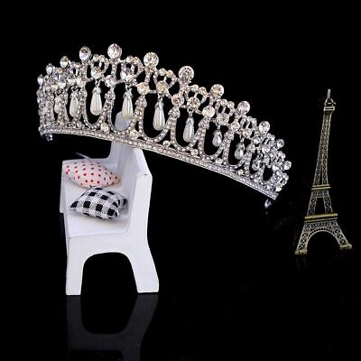 #ad Crystal Rhinestone Princess Diana Love Knot Tiara Wedding Crown $12.99