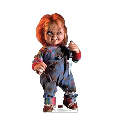 #ad Child#x27;s Play Chucky with Knife Lifesize Cardboard Standup New $39.95