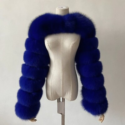 #ad Fur Jacket Royal Blue S M L 1X Cruella Deville Halloween Costume USA Cosplay $129.99