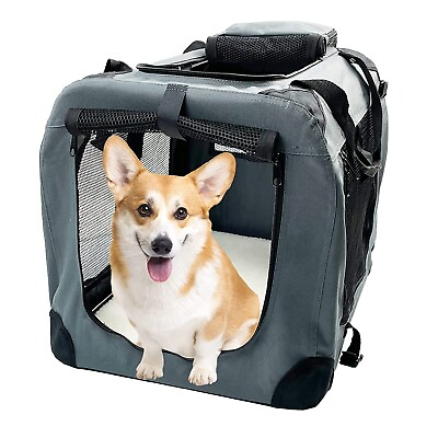 #ad Medium Size Foldable Dog Crate Zipper with Top Handle for Convenient Travel $34.99