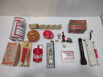 #ad Vintage Budweiser Anheuser Busch Collectibles lot keychain playing cards bell $39.99