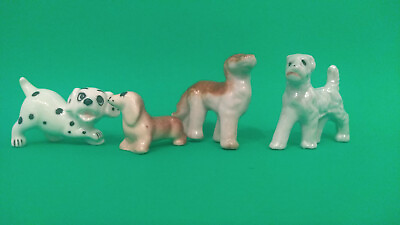 #ad Dogs Vintage Ceramic Lot of 4 Dachshund Dalmatian Terrier Long Haired $19.00