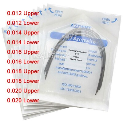#ad AZDENT Dental Orthodontic Heat Thermal Activated Niti Round Arch Wires All Size $196.87