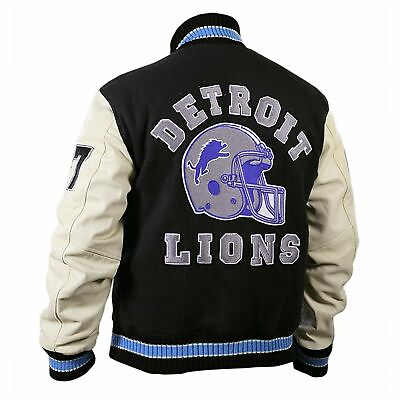 #ad Beverly Hills Cop Detroit Lions Axel Foley Vintage Wool Leather Sleeves Jacket $87.32