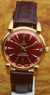 #ad Antique Vintage CAMY Geneva ST96 17 Jewels Hand Wind Swiss Made Men#x27;s Wristwatch $42.95