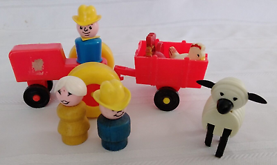 #ad Fisher Price Vintage Little People Small Farm Set 8 Pieces FP049 $25.00
