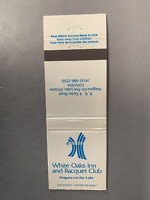 #ad Vintage White Oaks Inn Racquet Club Niagara Lake Ontario Canada Matchbook Cover $4.99