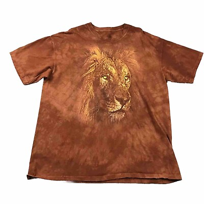 #ad The Mountain Shirt Adult XL Brown Tie Dye 100% Cotton Lion Graphic Tee * $22.59