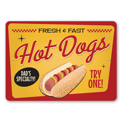 #ad Dad#x27;s Specialty Hot Dogs Metal Sign $21.15