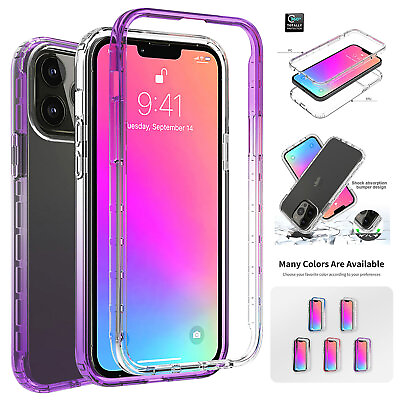 #ad For iPhone 13 12 11 Pro Max SE2 8 7 Hybrid Shockproof frame Case Gradients Cover $8.48