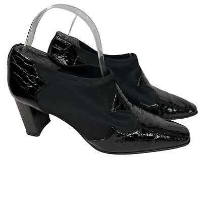 #ad J. Renee Black Patent Leather Booties Size 8 Boot Shootie Heels Ankle Bootie $45.00