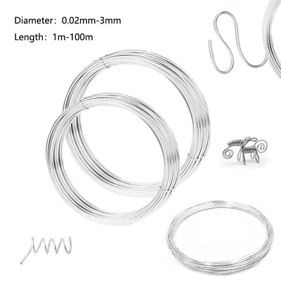 #ad 304 Stainlesss Steel Spring Steel Wire Dia 0.02mm to 3.0mm DIY $7.61