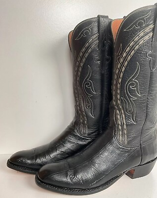 #ad Vintage Lucchese San Antonio Exotic Eel Cowboy Boots 9 B New Soles $669.99