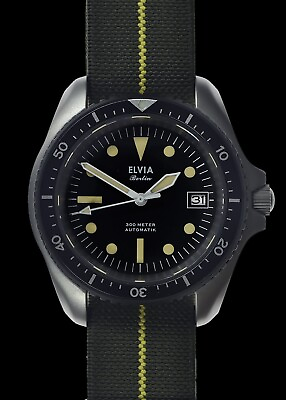 #ad ELVIA Automatic Military Divers Watch with Sapphire Crystal and 25 jewel automat GBP 399.00