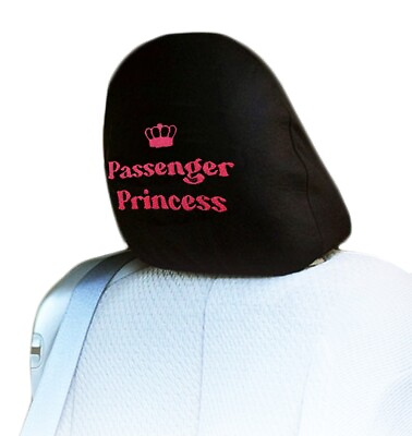 #ad Embroidery Passenger Princess Logo Truck SUV Car Seat Headrest Cover 1PC $11.96