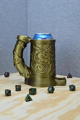 #ad Dragon crest dice tower mug with built in can holder Tabletop RPG Accessory $25.98