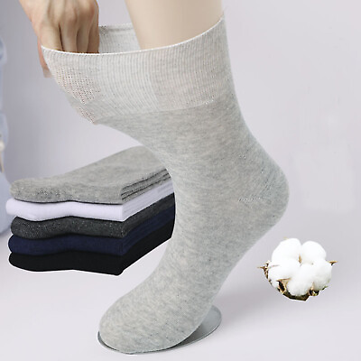 #ad 3 12 Pairs Mens Plain Solid Cotton Sports Calf Athletic Socks Mid Cut Size 9 13 $13.88