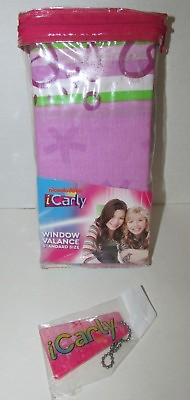 #ad iCarly New Window valance purple blue flowers hearts Camera Face keychain $8.99