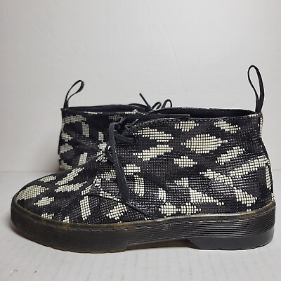 #ad Dr Doc Martens Boots Womens 5 Daytona Aztec Weave Black amp; White Lace Up Booties $39.99