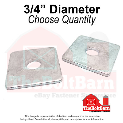 #ad 3 4quot; x 3quot; Steel Square Plate Washers Galvanized Pick Quantity $446.73