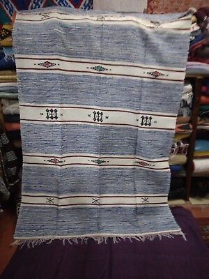 #ad  Handwoven Cotton Moroccan Nomadic Amazigh Berber Blanket 10% off               $140.00