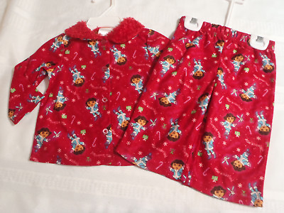 #ad NICKELODEON Dora Explorer Size 12 or 18 Month Christmas Pajama Set Sleepwear NWT $10.00