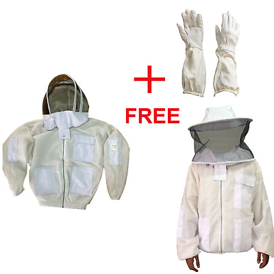 #ad Bee Beekeeper 3 Layer Ultra Ventilated beekeeping jacket Round and Fencing Veil $70.00