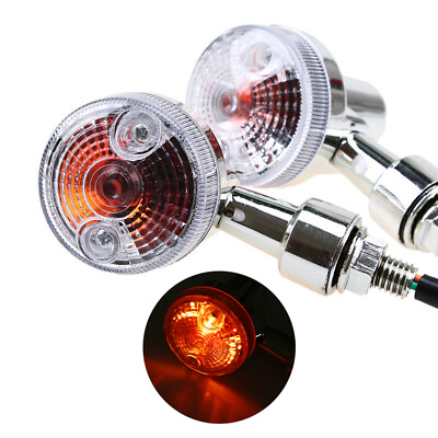 #ad Motorcycle Round Turn Signal Indicator Light Brake Blinker Lamp For HONDA Harley AU $15.44