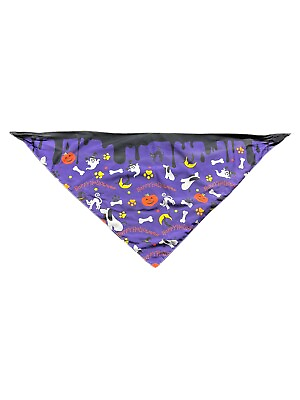 #ad Unbranded Purple Halloween Dog Bandanna Costume Cat Ghost Witch Pumpkins $5.00