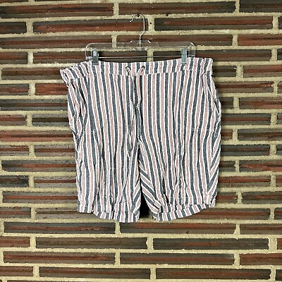#ad Per Se Shorts Casual Cotton Striped Colorful Pull On Elastic Basic Womens Sz 2X $12.99