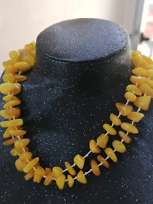 #ad Stunning Vintage Yellow Baltic Amber Long Necklace 44.5g $199.00