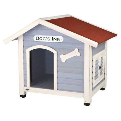 #ad TRIXIE Dog House in Blue White Wood Solid Pine 36.5quot; x 42quot; x 35.25quot; Shelter $190.10