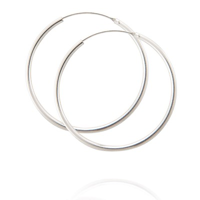 #ad Pair Of 925 Sterling Silver Hoops Size 20mm GBP 3.49