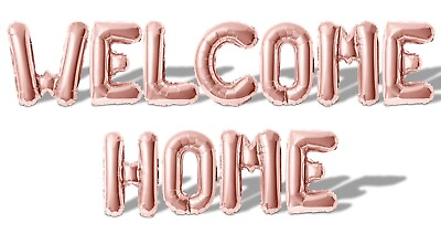 #ad WELCOME HOME Letter Balloon Banner 10 Color Options DIY Party Decorations $14.99