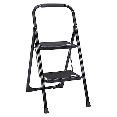 #ad 2 Step Ladder Folding Step Stool with Wide Anti Slip Pedal Convenient Handgrip $59.98