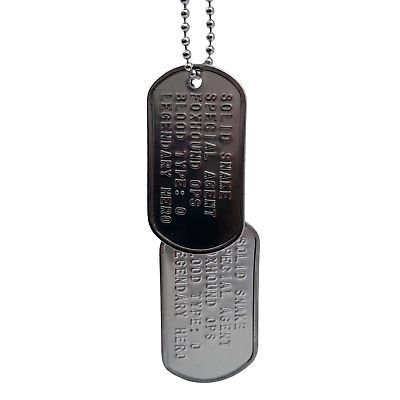 #ad SOLID SNAKE US Military Dog Tags Necklace Pendant Gaming Gift Collector Inspired GBP 5.99