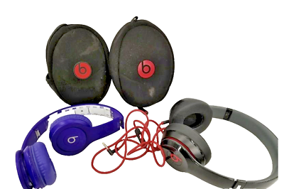 #ad Beats by Dr. Dre Beats Solo HD Purple amp; Beats Solo Black In Cases 2 Pair $50.00