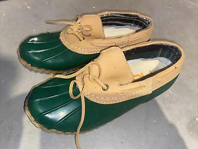 #ad Aqua Stop Green brown Waterproof Duck Shoes Women Sz 6 M $14.99