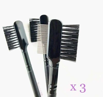 #ad 3pcs Deluxe Duo Metal Comb Brush Lash Eyebrow Cosmetic Makeup Eyelash Extension $12.98