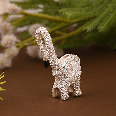 #ad Elephant Pendant Amazing White 925 Silver Cz With Black Onyx For Birthday Gift C $158.07