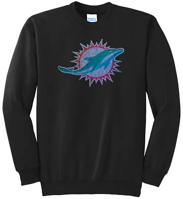 #ad Women#x27;s Miami Dolphins Ladies Bling Sweatshirt Woman#x27;s S XL Sweat Shirt $36.00
