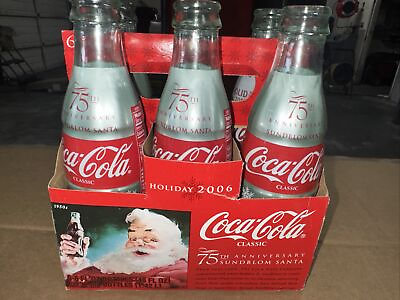 #ad Coca Cola Santa 75 The Anniversary 80z Six Pack With Original Packaging $31.00