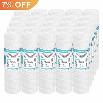 #ad #ad 25 Pack 10quot; x 2.5quot; String Wound Sediment Water Filter Whole House RO Replacement $6.50