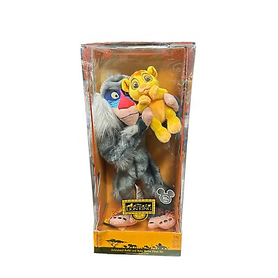 #ad The Lion King 25th Anniversary Articulated Rafiki amp; Baby Simba 14 Inch Plush Set $90.99
